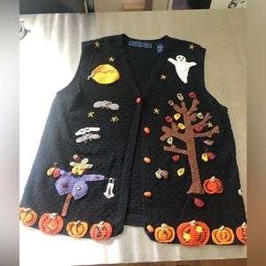 Vintage Karen Scott Fall Halloween Sweater Vest - boootiful!